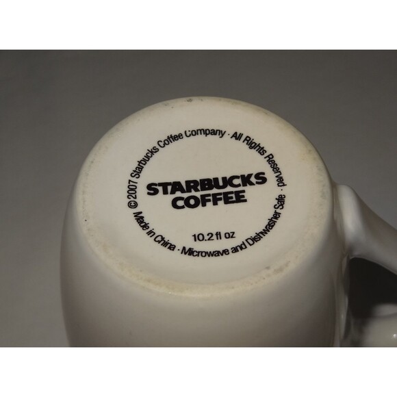 Lot 2x Starbucks MERMAID 2-sided SIREN Mug Cup 2007 10.2 Oz White Ceramic Coffee - Picture 8 of 10